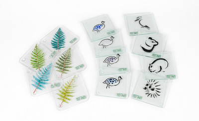 Glass coasters with nature motifs 10 x 10 cm (W x D)
