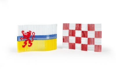 Glass Flags of Limburg and North Brabant 27 x 17 cm (W x H)