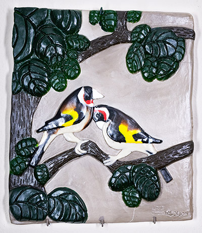 Pair of Goldfinches 42 x 3 x 50 cm (W x D x H)