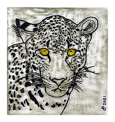 leopard01: Leopard Head 21 x 20 cm (w x h)